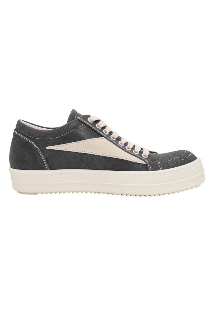 Rick Owens DRKSHDW Vintage Sneaks - Overdyed Foil Denim Dark Dust