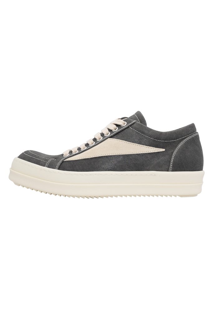 Rick Owens DRKSHDW Vintage Sneaks - Overdyed Foil Denim Dark Dust