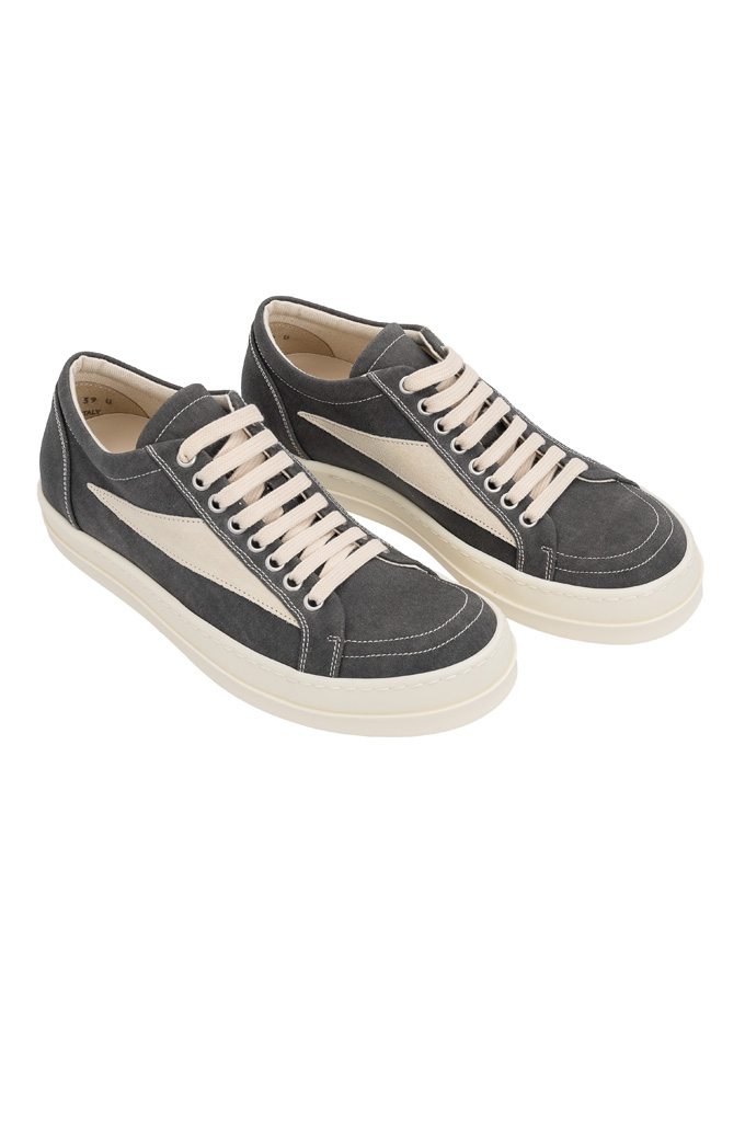 Rick Owens DRKSHDW Vintage Sneaks - Overdyed Foil Denim Dark Dust