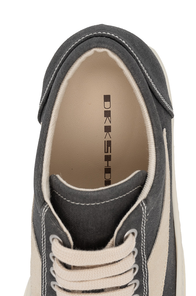 Rick Owens DRKSHDW Vintage Sneaks - Overdyed Foil Denim Dark Dust