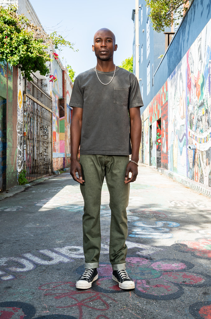 Pure Blue Japan 12oz Selvedge Chinos - 1181-OLV-019 - Olive Relaxed Tapered