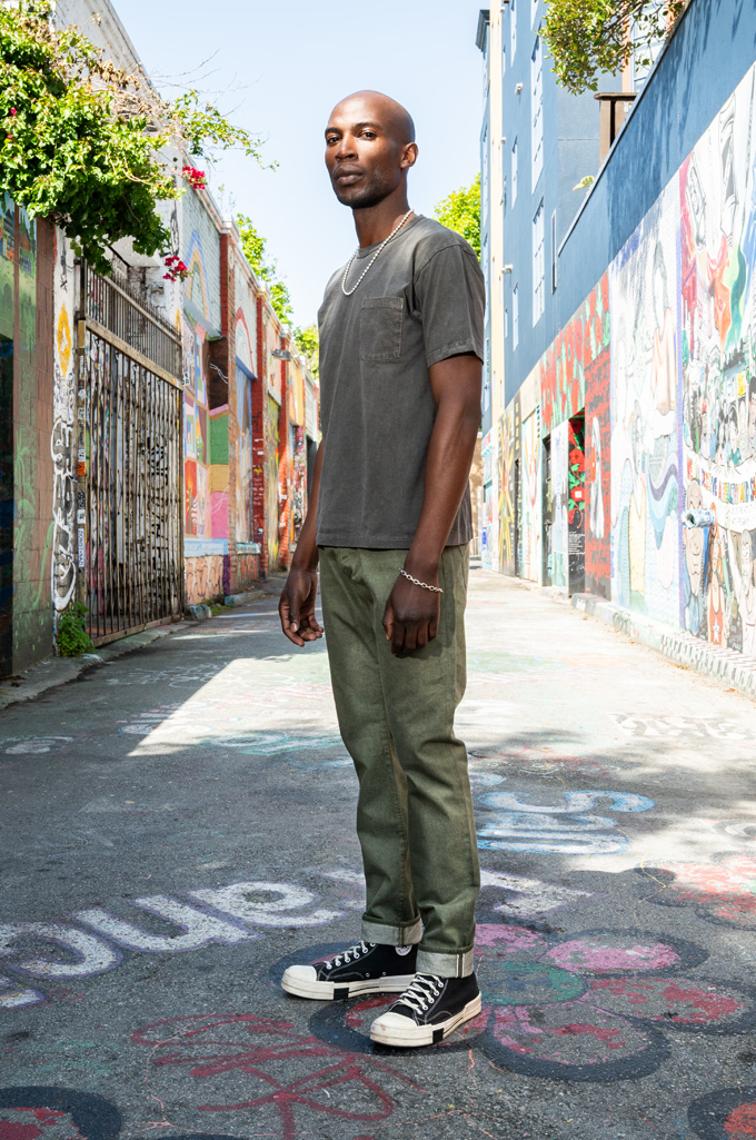 Pure Blue Japan 12oz Selvedge Chinos - 1181-OLV-019 - Olive Relaxed Tapered
