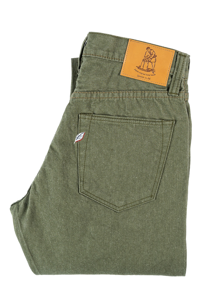 Pure Blue Japan 12oz Selvedge Chinos - 1181-OLV-019 - Olive Relaxed Tapered