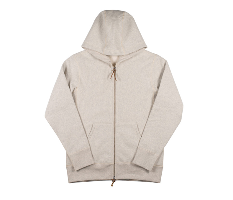 3sixteen Heavyweight Hoodie - Oatmeal Zip-Up